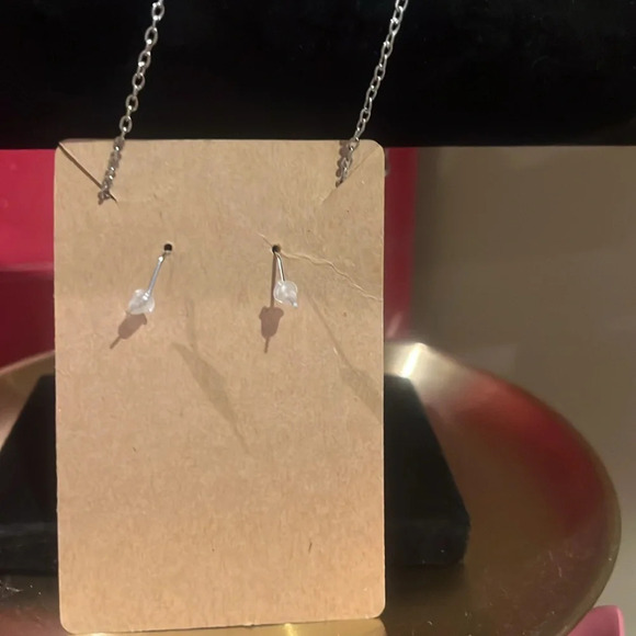 New Boho Necklace and Earring Set Adjustable Sterling Silver Chain 16-20” - Picture 3 of 3